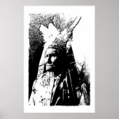 Zwarte en witte Pop Art Geronimo Poster (Voorkant)