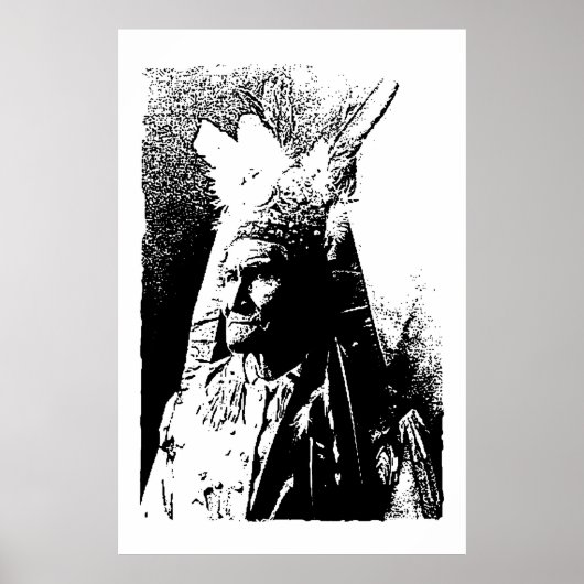 Zwarte en witte Pop Art Geronimo Poster (Voorkant)