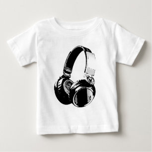 Zwarte en witte Pop Art Headphone