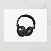 Zwarte en witte Pop Art Headphone Briefkaart (Voorkant)