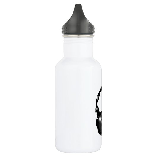 Zwarte en witte Pop Art Headphone Waterfles (Links)