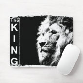 Zwarte en witte Pop Art Lion Head-Sjabloon Afbeeld Muismat (Met muis)