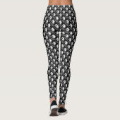 Zwarte en witte Pop Art Pandas Yoga Leggings (Achterkant)