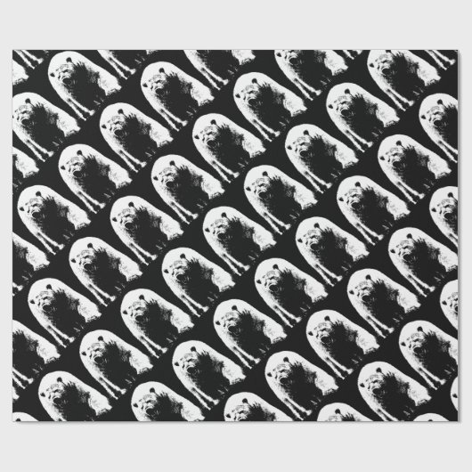 Zwarte en witte Pop Art Polar Beer Cadeaupapier (Vlak)