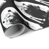 Zwarte en witte Pop Art Polar Beer Cadeaupapier (Rol Hoek)