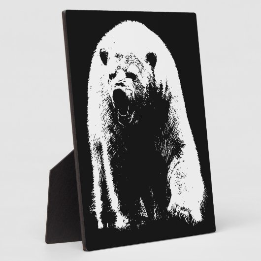 Zwarte en witte Pop Art Polar Beer Fotoplaat (Zijkant)
