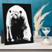 Zwarte en witte Pop Art Polar Beer Fotoplaat (Zijkant)