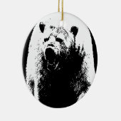 Zwarte en witte Pop Art Polar Beer Keramisch Ornament (Rechts)