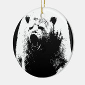 Zwarte en witte Pop Art Polar Beer Keramisch Ornament (Links)