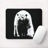 Zwarte en witte Pop Art Polar Beer Muismat (Met muis)