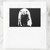 Zwarte en witte Pop Art Polar Beer Rechthoekige Sticker (Tas)