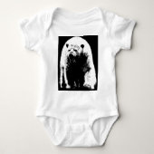 Zwarte en witte Pop Art Polar Beer Romper (Voorkant)