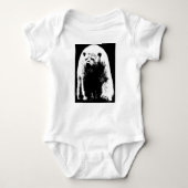 Zwarte en witte Pop Art Polar Beer Romper (Voorkant)