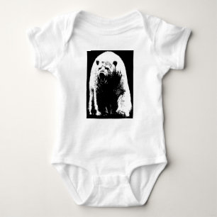 Zwarte en witte Pop Art Polar Beer Romper