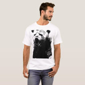 Zwarte en witte Pop Art Polar Beer T-shirt (Voorkant volledig)