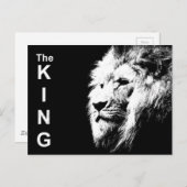 Zwarte en witte Pop Art Sjabloon Lion Head Moderne Briefkaart (Voorkant / Achterkant)