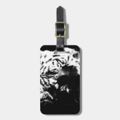 Zwarte en witte Pop Art Tiger Bagagelabel (Voorkant verticaal)