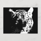 Zwarte en witte Pop Art Tiger Briefkaart (Voorkant)