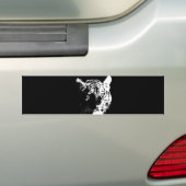 Zwarte en witte Pop Art Tiger Bumpersticker (Op auto)