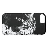Zwarte en witte Pop Art Tiger Case-Mate iPhone Case (Achterkant (Horizontaal))