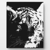 Zwarte en witte Pop Art Tiger Fotoplaat (Voorkant)