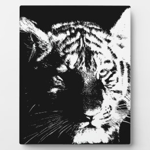 Zwarte en witte Pop Art Tiger Fotoplaat
