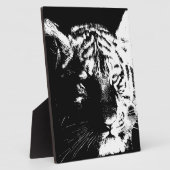 Zwarte en witte Pop Art Tiger Fotoplaat (Zijkant)