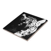 Zwarte en witte Pop Art Tiger Tegeltje (Zijkant)