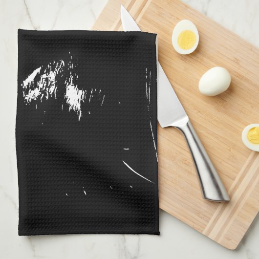 Zwarte en witte Pop Art Tiger Theedoek (Quarter Fold)