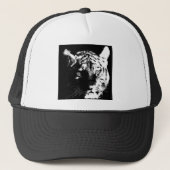 Zwarte en witte Pop Art Tiger Trucker Pet (Voorkant)