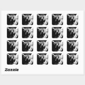 Zwarte en witte Pop Art Tiger Vierkante Sticker (Vel)