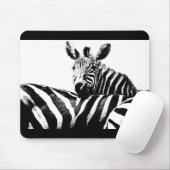 Zwarte en witte Pop Art Zebras Sjabloon Aangepast Muismat (Met muis)