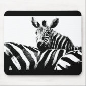 Zwarte en witte Pop Art Zebras Sjabloon Aangepast Muismat (Voorkant)