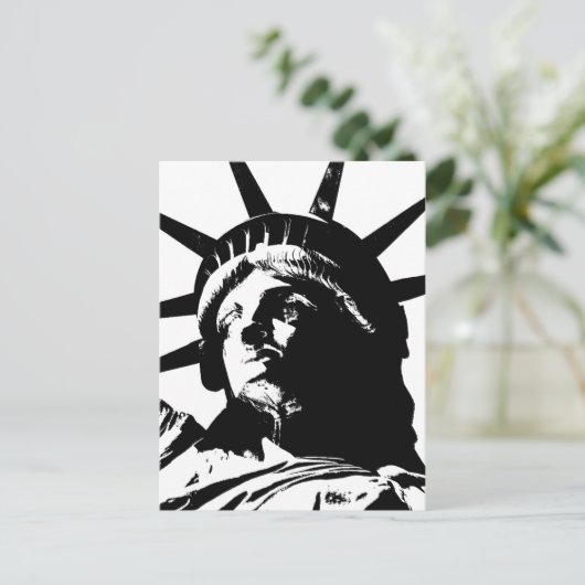 Zwarte en witte Pop Kunstbeeld Vrijheid Briefkaart (Staand voorkant)