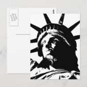 Zwarte en witte Pop Kunstbeeld Vrijheid Briefkaart (Voorkant / Achterkant)