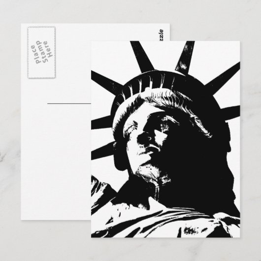 Zwarte en witte Pop Kunstbeeld Vrijheid Briefkaart (Voorkant / Achterkant)