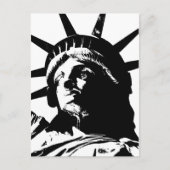 Zwarte en witte Pop Kunstbeeld Vrijheid Briefkaart (Voorkant)