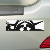 Zwarte en witte Pop Kunstbeeld Vrijheid Bumpersticker (Op auto)