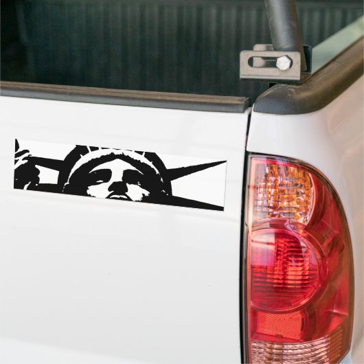 Zwarte en witte Pop Kunstbeeld Vrijheid Bumpersticker (Op Truck)