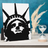 Zwarte en witte Pop Kunstbeeld Vrijheid Fotoplaat (Zijkant)