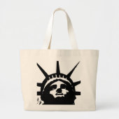 Zwarte en witte Pop Kunstbeeld Vrijheid Grote Tote Bag (Voorkant)