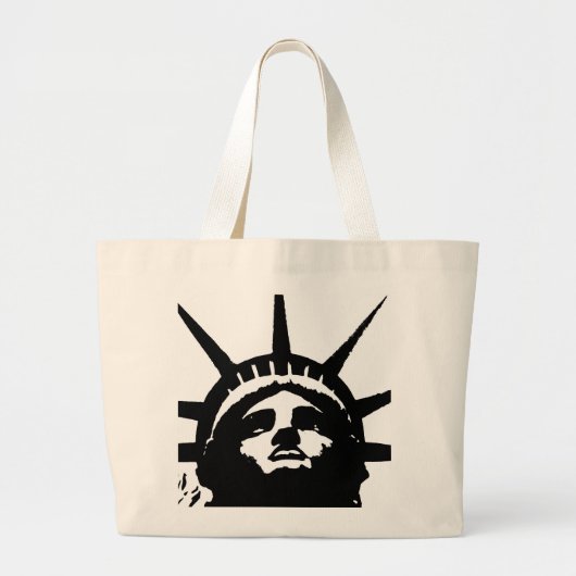 Zwarte en witte Pop Kunstbeeld Vrijheid Grote Tote Bag (Voorkant)