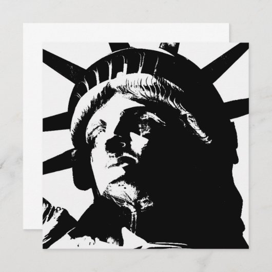 Zwarte en witte Pop Kunstbeeld Vrijheid Kaart (Voorkant / Achterkant)