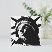 Zwarte en witte Pop Kunstbeeld Vrijheid Kaart (Staand voorkant)