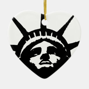 Zwarte en witte Pop Kunstbeeld Vrijheid Keramisch Ornament