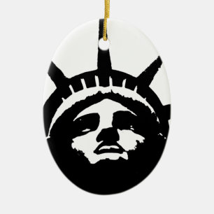 Zwarte en witte Pop Kunstbeeld Vrijheid Keramisch Ornament