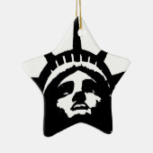 Zwarte en witte Pop Kunstbeeld Vrijheid Keramisch Ornament (Rechts)