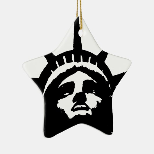 Zwarte en witte Pop Kunstbeeld Vrijheid Keramisch Ornament (Rechts)