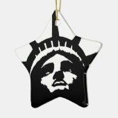 Zwarte en witte Pop Kunstbeeld Vrijheid Keramisch Ornament (Links)