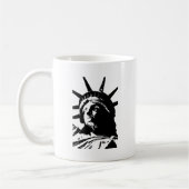 Zwarte en witte Pop Kunstbeeld Vrijheid Koffiemok (Links)